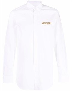 Рубашка с вышитым логотипом Moschino