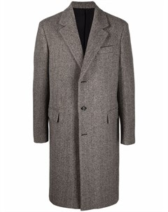 Однобортное пальто с узором в елочку Bottega veneta