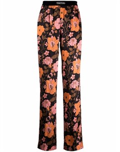 Прямые брюки с цветочным принтом Tom ford