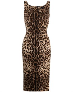 Платье с леопардовым принтом Dolce&gabbana