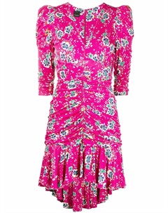Платье со сборками и цветочным принтом Pinko