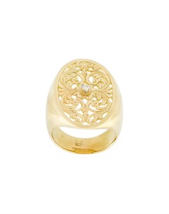 Ажурный перстень из желтого золота с бриллиантом Wouters & hendrix gold