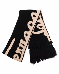Шерстяной шарф вязки интарсия с логотипом Salvatore ferragamo