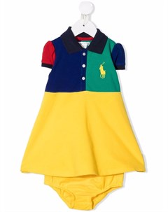 Платье рубашка в стиле колор блок с вышитым логотипом Ralph lauren kids