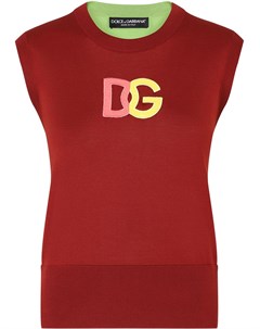 Двухцветный жилет с вышитым логотипом DG Dolce&gabbana