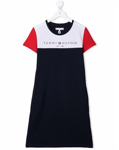 Платье футболка в стиле колор блок с логотипом Tommy hilfiger junior