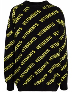 Джемпер вязки интарсия с логотипом Vetements