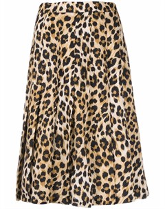 Плиссированная юбка с леопардовым принтом Moschino