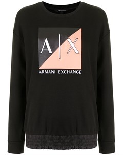 Толстовка в стиле колор блок с логотипом Armani exchange