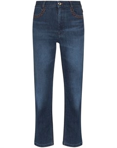 Укороченные джинсы с завышенной талией и логотипом Chloe