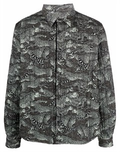 Стеганая куртка рубашка с леопардовым принтом Kenzo