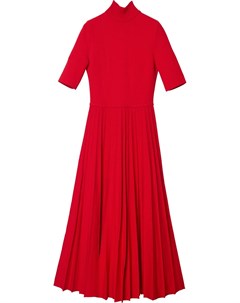 Плиссированное платье с высоким воротником Carolina herrera