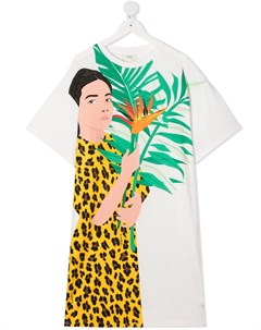 Платье футболка с графичным принтом Fendi kids