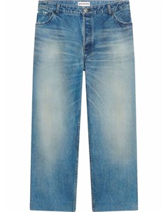 Укороченные джинсы с эффектом потертости Balenciaga