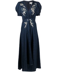 Расклешенное платье с цветочной вышивкой Saloni
