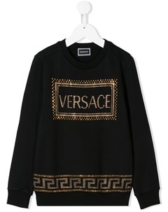 Толстовка с декорированным логотипом Versace kids