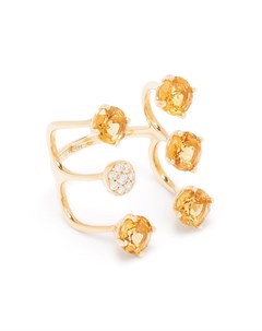 Кольцо Aurore из желтого золота с бриллиантами и цитринами Stefere