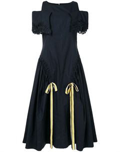 Расклешенное платье с открытыми плечами Fendi