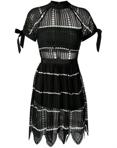Трикотажное платье с панелями в сетку Self-portrait