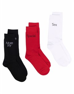 Комплект из трех пар носков с логотипом More joy
