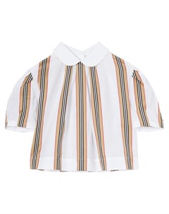 Блузка в полоску Icon Stripe с короткими рукавами Burberry kids