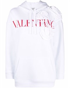 Худи с цветочной аппликацией и логотипом Valentino