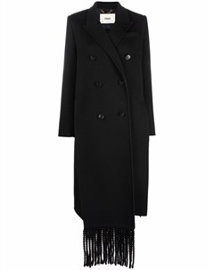 Двубортное пальто с бахромой Fendi
