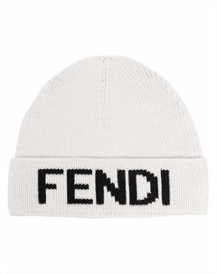 Шерстяная шапка бини с логотипом Fendi