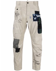 Укороченные брюки с нашивками Dsquared2