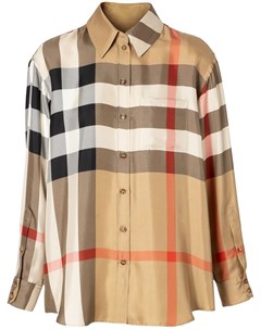 Твиловая рубашка оверсайз в клетку Vintage Check Burberry