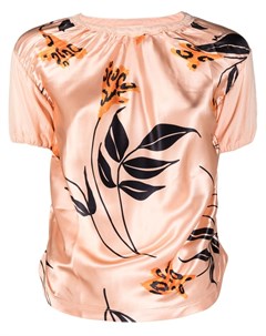 Блузка с цветочным принтом и драпировкой Marni