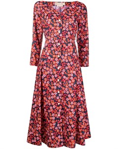 Платье рубашка с цветочным принтом Marni