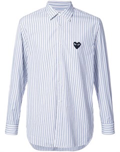 Рубашка в полоску с нашивкой логотипом Comme des garçons play