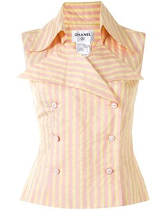 Полосатая рубашка 2004 го года без рукавов Chanel pre-owned