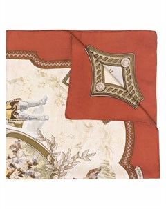 Шелковый платок 1980 х годов с принтом Hermes