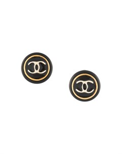 Серьги клипсы 1995 го года с логотипом CC Chanel pre-owned