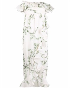 Платье с оборками и цветочным принтом Giambattista valli