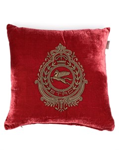 Бархатная подушка с вышитым логотипом Etro home