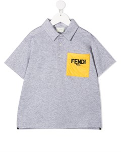 Рубашка поло с нашивкой логотипом Fendi kids