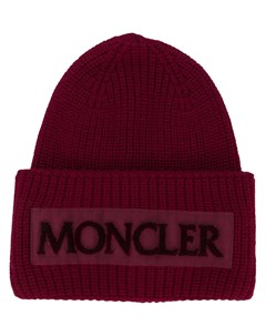 Ребристая шапка бини с логотипом Moncler