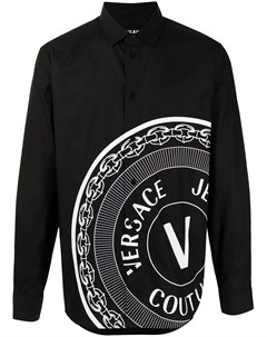 Рубашка с длинными рукавами и логотипом V Emblem Versace jeans couture