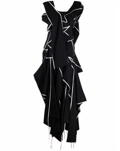 Платье асимметричного кроя с драпировкой Yohji yamamoto