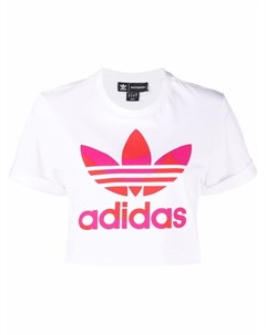 Укороченная футболка с логотипом Adidas