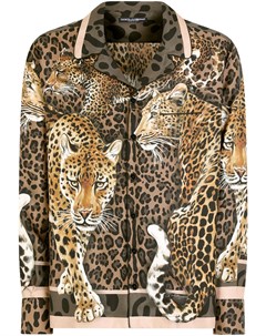 Рубашка с леопардовым принтом Dolce&gabbana