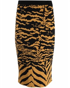 Юбка карандаш с тигровым принтом Dvf diane von furstenberg