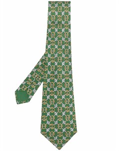 Шелковый галстук 2000 х годов с принтом Hermes