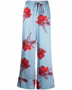Шелковые брюки с цветочным принтом L'autre chose