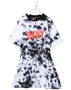 Платье футболка с принтом тай дай и логотипом Dkny kids
