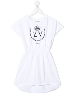 Платье с эластичным поясом и логотипом Zadig & voltaire kids