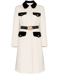Пальто с поясом и логотипом GG Gucci